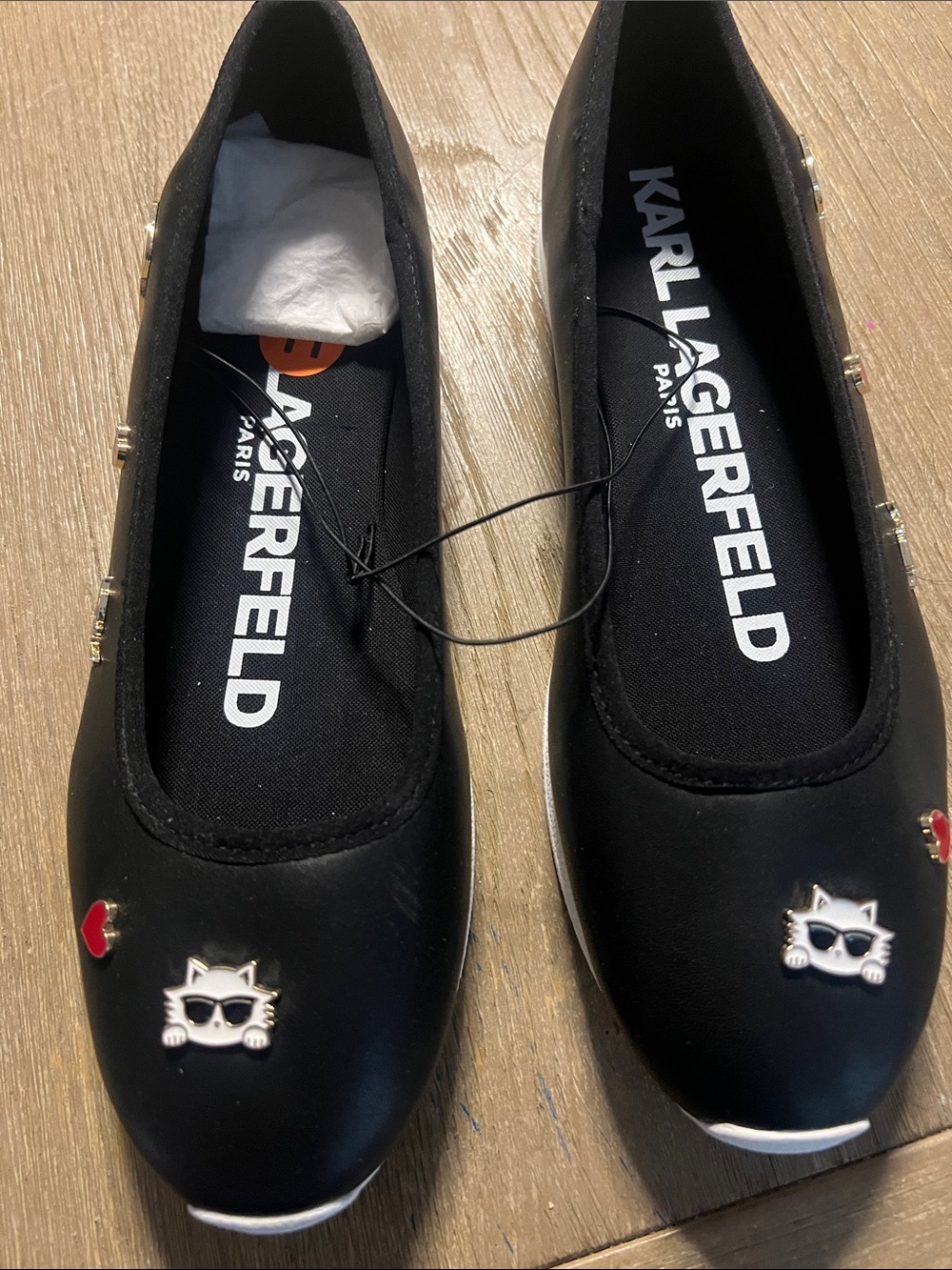 Woman’s Karl Lagerfeld black ballet shoes- new 11